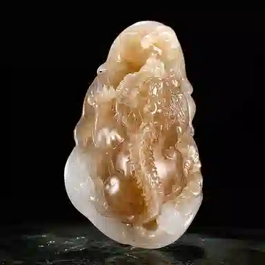 玉说 国风仿古瑞兽貔貅 酱红透水白色 独山玉 玉石摆件雕件 男女同款情侣款