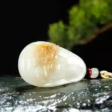 玉说 国潮观音御龙观自在菩萨 和田玉 项链 男款 白玉