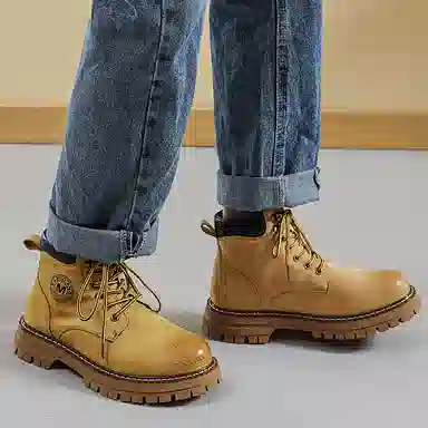 猪皮 加绒保暖舒适潮流百搭户外美式高街风格 马丁靴 男款