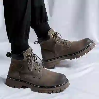 猪皮 加绒保暖舒适潮流百搭户外美式高街风格 马丁靴 男款