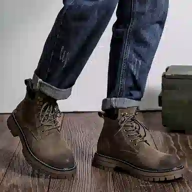 猪皮 加绒保暖舒适潮流百搭户外美式高街风格 马丁靴 男款