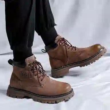 猪皮 加绒保暖舒适潮流百搭户外美式高街风格 马丁靴 男款