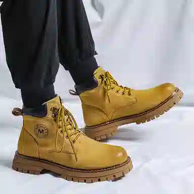 猪皮 加绒保暖舒适潮流百搭户外美式高街风格 马丁靴 男款