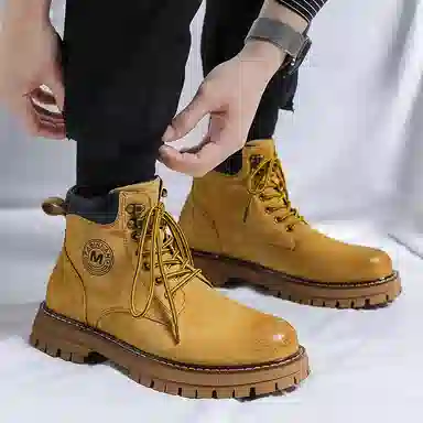 猪皮 加绒保暖舒适潮流百搭户外美式高街风格 马丁靴 男款
