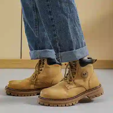 猪皮 加绒保暖舒适潮流百搭户外美式高街风格 马丁靴 男款