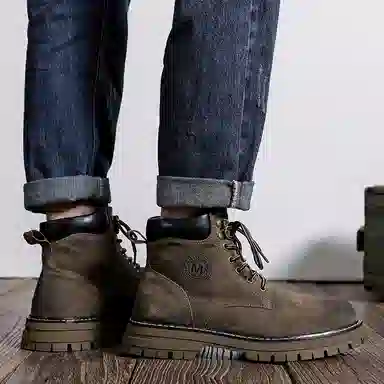 猪皮 加绒保暖舒适潮流百搭户外美式高街风格 马丁靴 男款