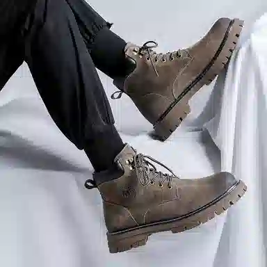 猪皮 加绒保暖舒适潮流百搭户外美式高街风格 马丁靴 男款