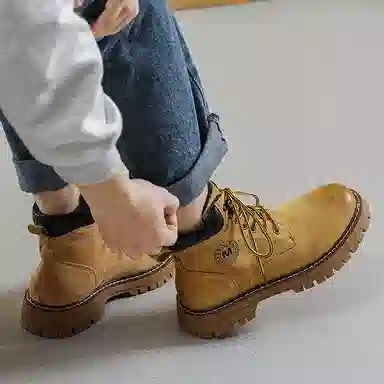 猪皮 加绒保暖舒适潮流百搭户外美式高街风格 马丁靴 男款