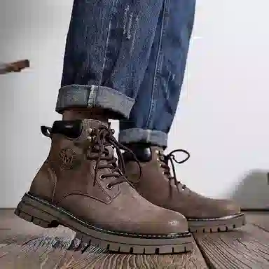 猪皮 加绒保暖舒适潮流百搭户外美式高街风格 马丁靴 男款