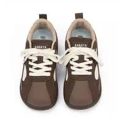 芭芭鸭 时尚休闲 舒适平底 系带 防滑耐磨 低帮 板鞋 女款 棕色