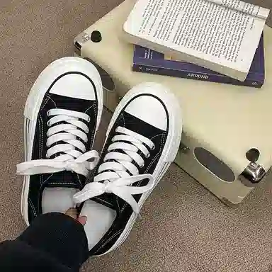 经典百搭厚底舒适通勤校园风 低帮 帆布鞋 女款