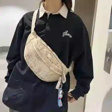 巴朗熊 简约休闲小众休闲时尚流行 尼龙 单肩包斜挎包胸包 常规 男女同款情侣款 多色