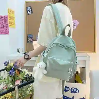 巴朗熊  女生尼龙小书包日系小清新双肩包韩版多色学生旅行背包