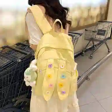 巴朗熊  百搭双肩包纯色拉链开合女款多色