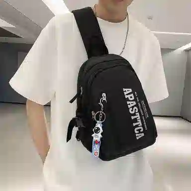 巴朗熊 街头休闲街头简约 尼龙 斜挎包腰包胸包 常规 男女同款情侣款 黑色/白色/绿色