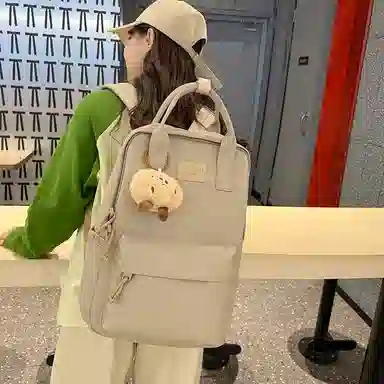 巴朗熊  尚日系简约百搭校园风双肩包大容量高中男女学生书包旅行电脑背包尼龙多色