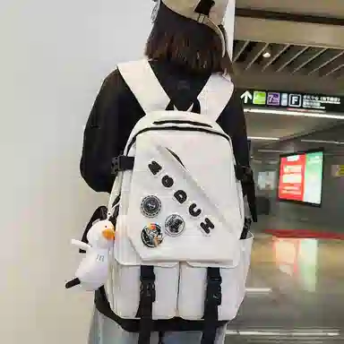 巴朗熊  初中生大容量韩版高中大学生 背包双肩包 尼龙 男女同款情侣款 多色