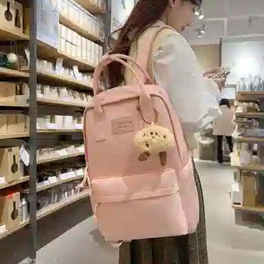 巴朗熊  尚日系简约百搭校园风双肩包大容量高中男女学生书包旅行电脑背包尼龙多色