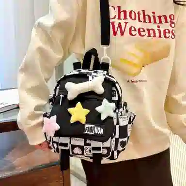 巴朗熊 拉链开合轻便 女款 双肩包 多色 尼龙