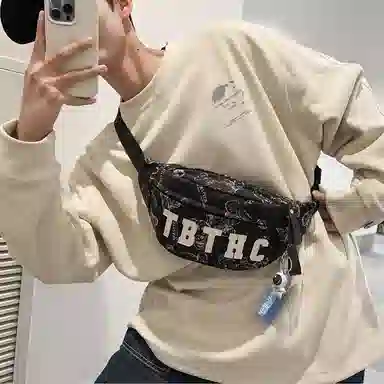 巴朗熊 简约休闲小众休闲时尚流行 尼龙 单肩包斜挎包胸包 常规 男女同款情侣款 多色