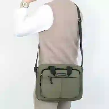 巴朗熊  男士高级感公文包休闲单肩包横版手提包大容量斜挎包牛津布小背包