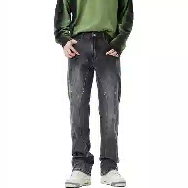 HIPHOPPUNKS Patchwork Loose Straight Jeans