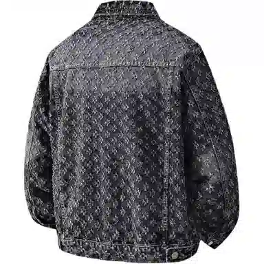 HIPHOPPUNKS Jacquard Vintage Denim Jacket