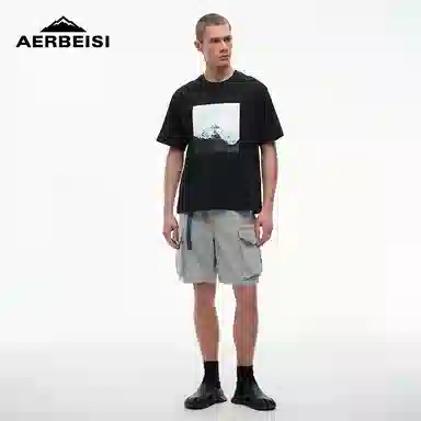 阿尔卑斯 户外登山机能风日系撞色腰带休闲短裤 男款