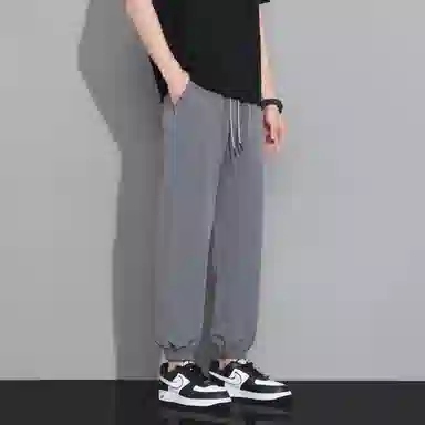 冰丝材质薄款速干弹力抗皱寻星记 复古高级感纯色美式宽松多款式潮流针织运动裤 男女同款