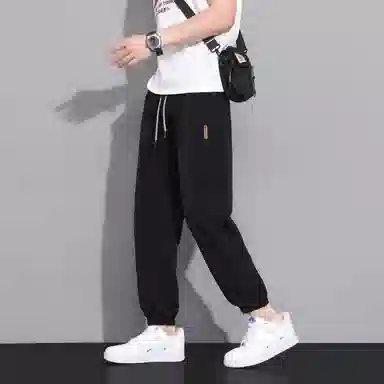 冰丝材质薄款速干弹力抗皱寻星记 复古高级感纯色美式宽松多款式潮流针织运动裤 男女同款