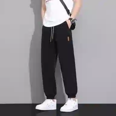 冰丝材质薄款速干弹力抗皱寻星记 复古高级感纯色美式宽松多款式潮流针织运动裤 男女同款