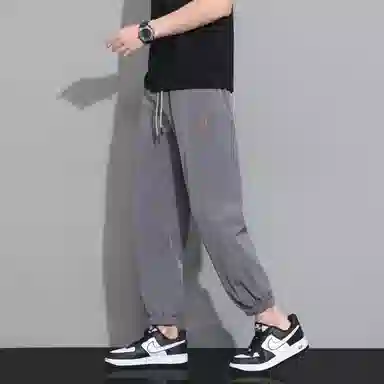 冰丝材质薄款速干弹力抗皱寻星记 复古高级感纯色美式宽松多款式潮流针织运动裤 男女同款