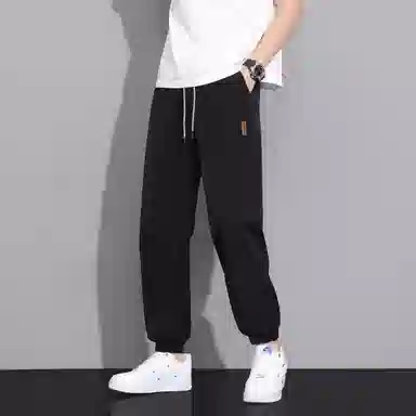 冰丝材质薄款速干弹力抗皱寻星记 复古高级感纯色美式宽松多款式潮流针织运动裤 男女同款
