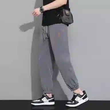 冰丝材质薄款速干弹力抗皱寻星记 复古高级感纯色美式宽松多款式潮流针织运动裤 男女同款