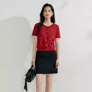 茵曼 舒适百搭纯色针织衫 女款