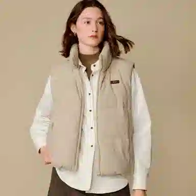 茵曼 小欧包针织叠穿立领羽绒加厚羽绒马甲 女款