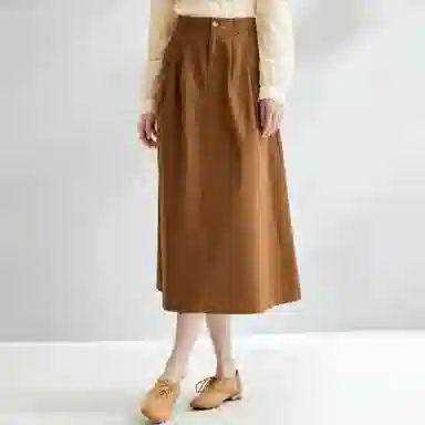 茵曼 纯色宽松简约休闲长裙 女款