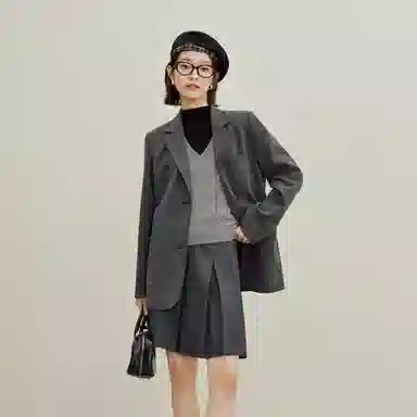 茵曼 绞花彩点复古无袖背心针织衫 女款