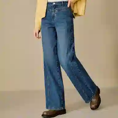 茵曼 时尚通勤简约牛仔裤 女款