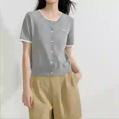 茵曼 舒适百搭纯色针织衫 女款