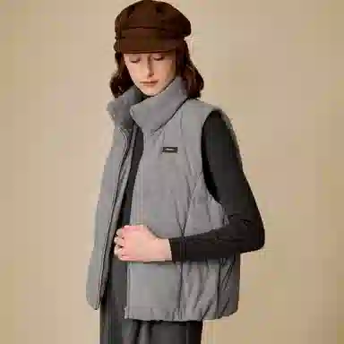 茵曼 小欧包针织叠穿立领羽绒加厚羽绒马甲 女款