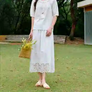 茵曼 宽松中腰适中休闲长裙 女款