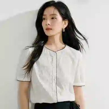 茵曼 舒适简约百搭短袖衬衫 女款