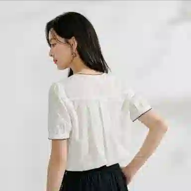 茵曼 舒适简约百搭短袖衬衫 女款