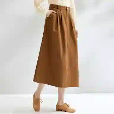 茵曼 纯色宽松简约休闲长裙 女款