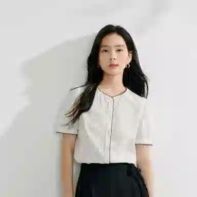 茵曼 舒适简约百搭短袖衬衫 女款