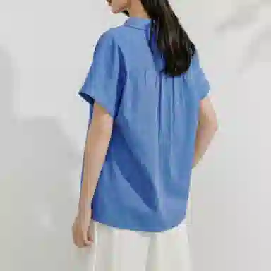 茵曼 简约通勤法式百搭宽松显瘦短袖衬衫 女款