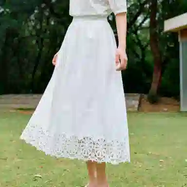 茵曼 宽松中腰适中休闲长裙 女款