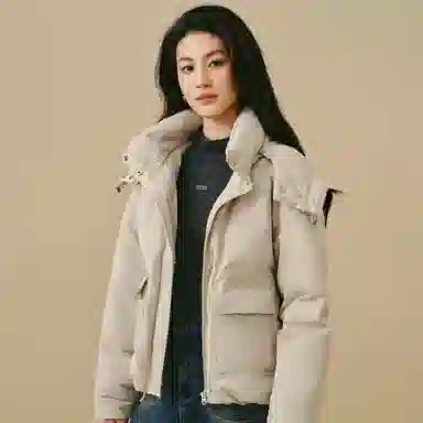 茵曼 百搭简约舒适长袖羽绒服 女款