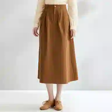 茵曼 纯色宽松简约休闲长裙 女款